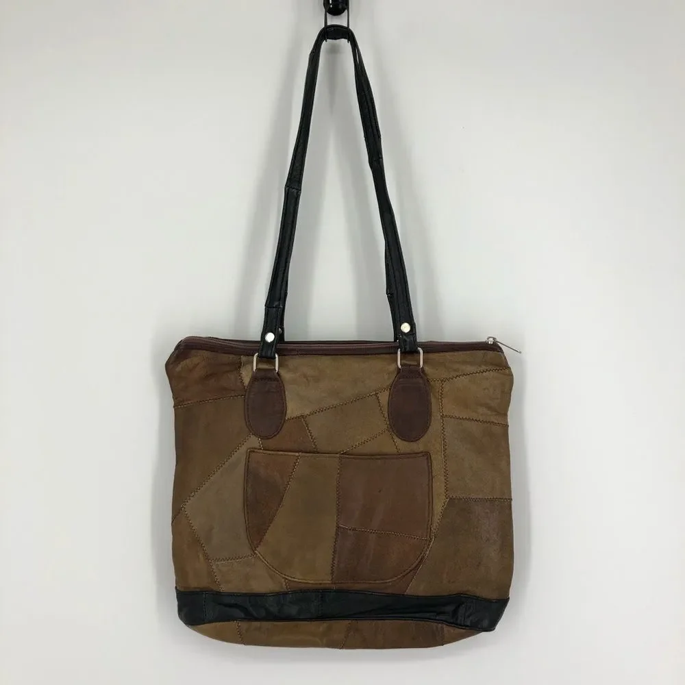 ‎Faux Leather Multicolored Patchwork Purse